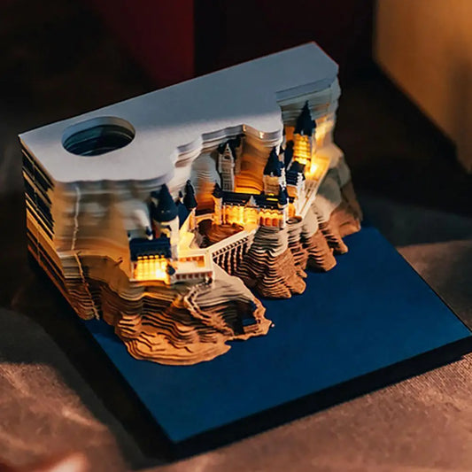 Magic Memo Pad 3D: Castle Edition (Calendario 2025, con illuminazione LED)