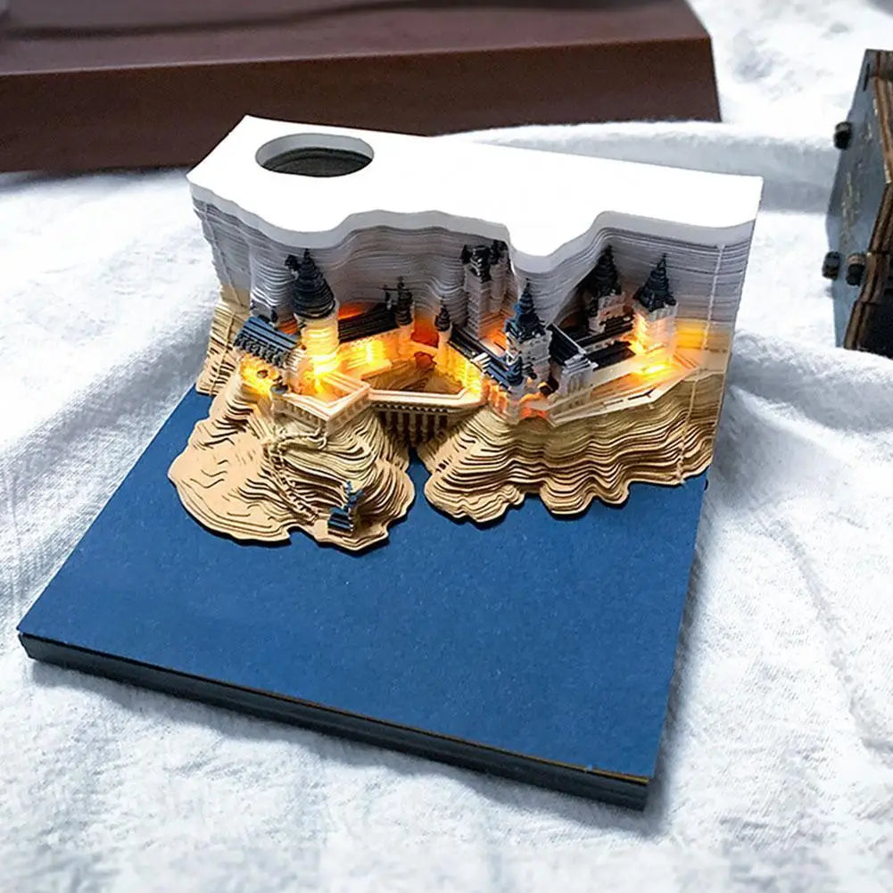 Magic Memo Pad 3D: Castle Edition (Calendario 2025, con illuminazione LED)