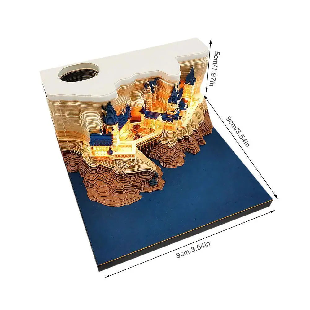 Magic Memo Pad 3D: Castle Edition (Calendario 2025, con illuminazione LED)